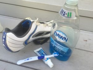 clean used cycling shoes
